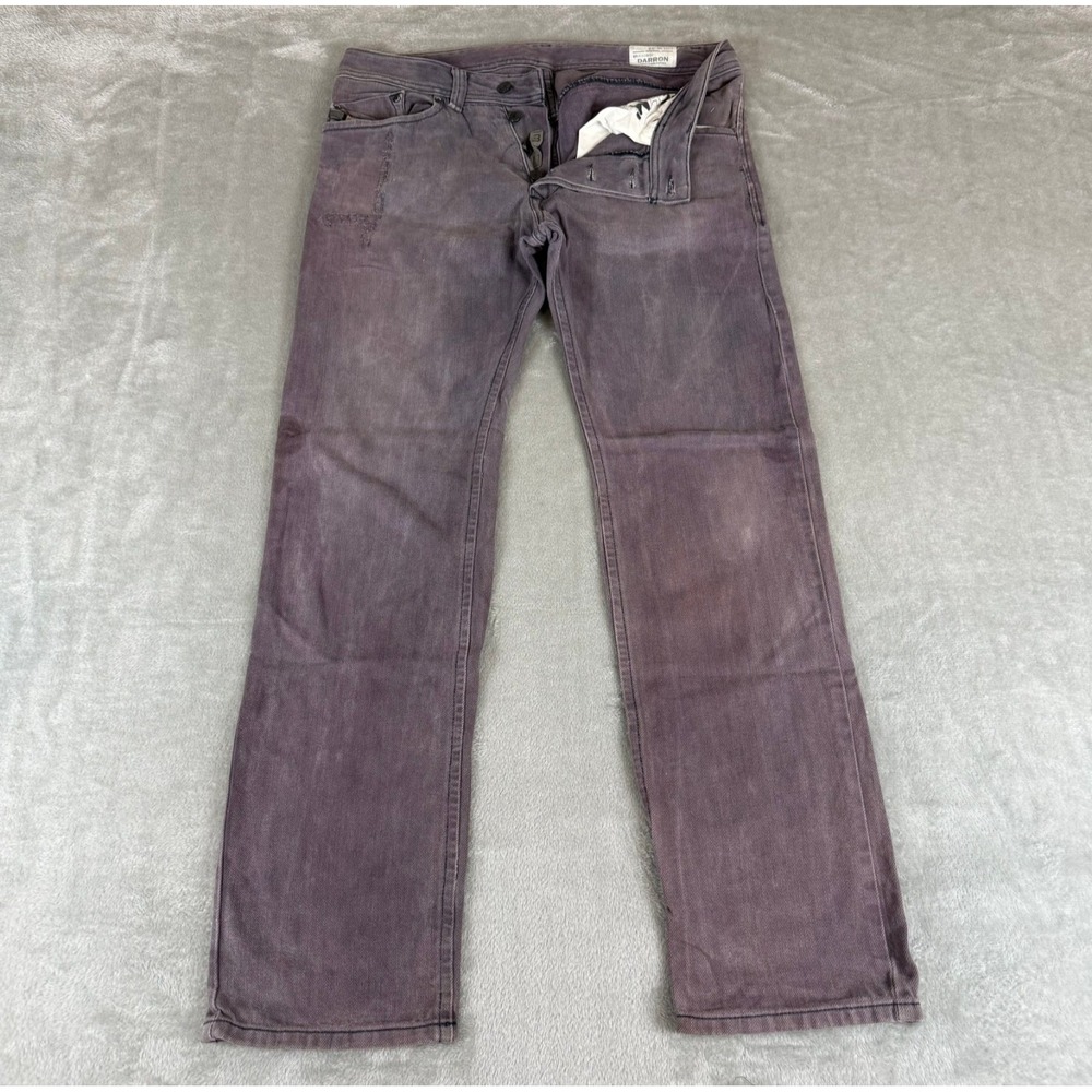 Diesel Darron Slim Tapered Jeans Mens 32x32 Mauve Distressed Button Fly Cotton